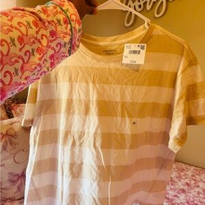 Women’s American Eagle Tan Striped Shirt